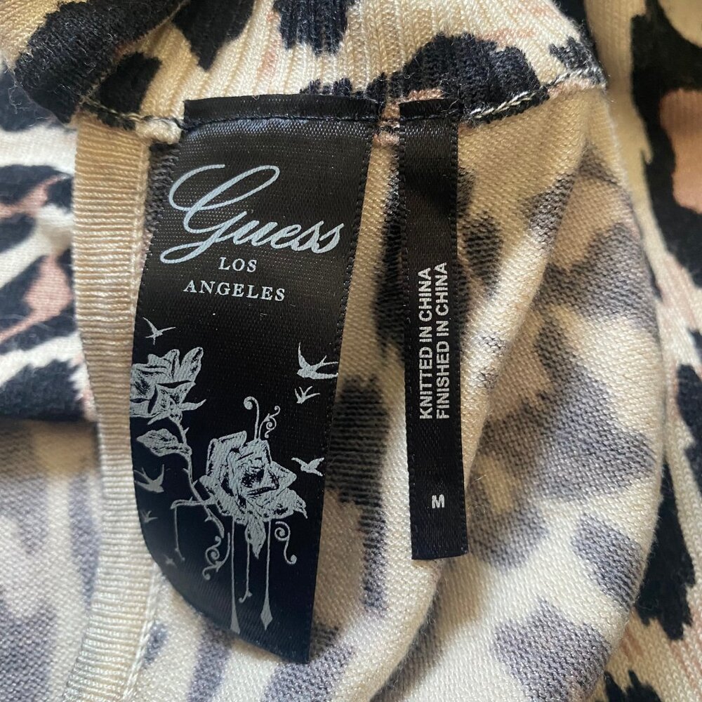 Y2k Guess Leopard Print Turtleneck Fitted Sleevel… - image 3